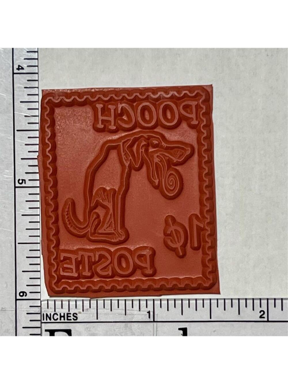 Pooch Poste Dog 1cent Stamp Design Rubber Stamp Pets Farm Animal Craft